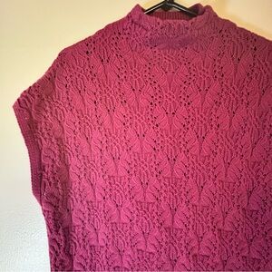 Free People Burgandy Knit Sleeveless Pullover